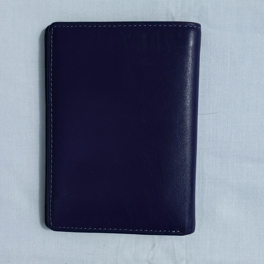 Vera Pelle Purple Multicolor Tri-fold Wallet - Picture 4 of 11